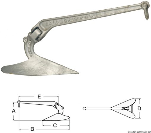 LEWMAR C.Q.R. hot-galvanized pressed steel anchor - kg 27 - Kod. 01.147.27 3