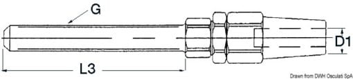 Końcówka do założenia na napinacz wyposażony w gwint metryczny prawoskrętny 8 mm - Kod. 05.004.14 3