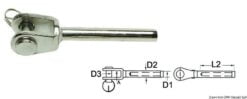 Zacisk z nierdzewnej stali AISI 316 - oczko - 4 mm - Kod. 05.190.04 7