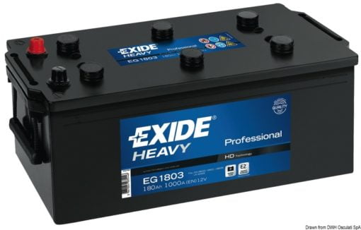 Akumulatory rozruchowe EXIDE Professional do uruchamiania i zasilania urządzeń pokładowych - 180 A·h - Kod. 12.408.03 3