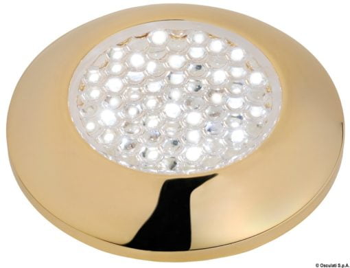 Wodoszczelna lampa kajutowa LED oferująca optymalną wydajność świetlną. Kolor obudowy złocona. Kolor światła białe - Kod. 13.179.03 3