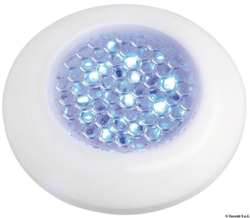 Wodoszczelna lampa kajutowa LED oferująca optymalną wydajność świetlną. Kolor obudowy biała. Kolor światła niebieskie - Kod. 13.179.11 3
