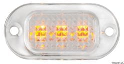 Wodoszczelna lampka kajutowa z przeświecającego poliwęglanu. Wersja ramka z wybłyszczanej stali inox. Kolor diody LED Żółta - Kod. 13.181.01 7