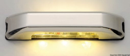 Lampka kajutowa LED z panelem frontowym. Podwójne światło skierowane do góry i w dół 3+3 LED 1,5 W. Biała - Kod. 13.428.03 3