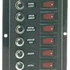 Panel nylonowy z podświetlanymi wyłącznikami kołyskowymi - Vertical control panel 6 switches 6 fuses - Kod. 14.103.38 2