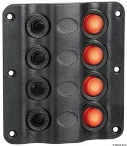 Panel elektryczny Wave Design z wyłącznikami kołyskowymi z diodą LED - 3 Wyłączników + woltomierz 12 V - Kod. 14.104.05 19