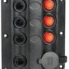 Panel elektryczny Wave Design z wyłącznikami kołyskowymi z diodą LED - 3 Wyłączników + 1 gniazdo wtykowe z zapalniczką - Kod. 14.104.04 2