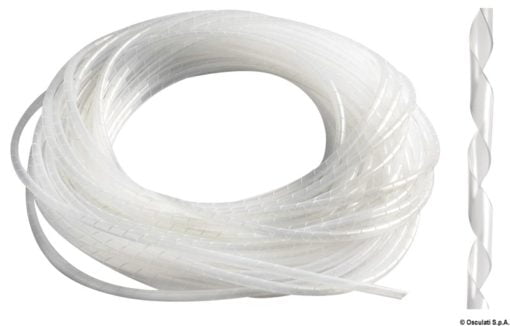 Organizer dla kabli typu spirala wykonany z polietylenu w kolorze białym. Ø kabla 7 - 40 mm - Kod. 14.140.02 3