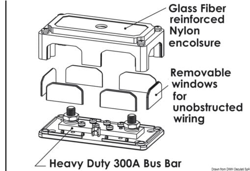 Listwa zaciskowa bus-bar Heavy Duty - 4x10 separati mm - 200 A - Kod. 14.209.29 5