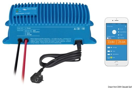Ładowarka wodoszczelna VICTRON Bluepower z połączeniem Bluetooth - Caricabatterie Victron Blue Smart IP67 -25A - Kod. 14.273.26 3