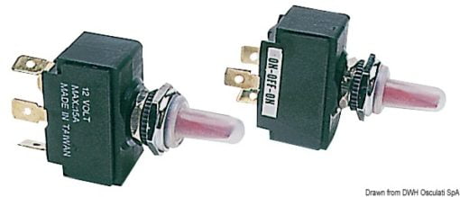 Podświetlany wyłącznik dźwigienkowy - Toggle switch, lighted ON/OFF/ON spring recovery - Kod. 14.303.37 3