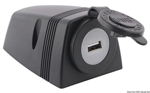 Podwójne gniazdo USB, mocowanie przy pomocy tylnej nakrętki + panel - Kod. 14.516.01 7