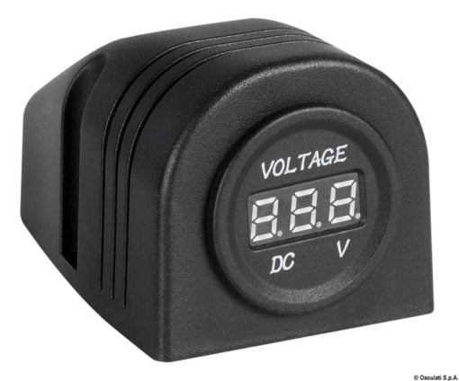 Woltomierz cyfrowy i gniazda wtykowe do montażu nablatowego - Digital voltmeter and power outlet flat mounting - Kod. 14.517.32 5