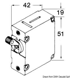Wyłącznik dźwigienkowy magnetyczno-hydrauliczny AIRPAX, z automatycznym bezpiecznikiem resetowalnym. Wyłącznik z wystającą dźwigienką 5A - Kod. 14.736.05 5