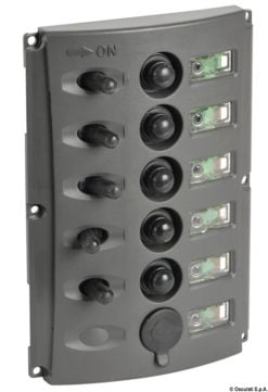 Panele elektryczne z automatycznymi bezpiecznikami i podwójną diodą LED - L. włączników 4 - Kod. 14.850.04 7