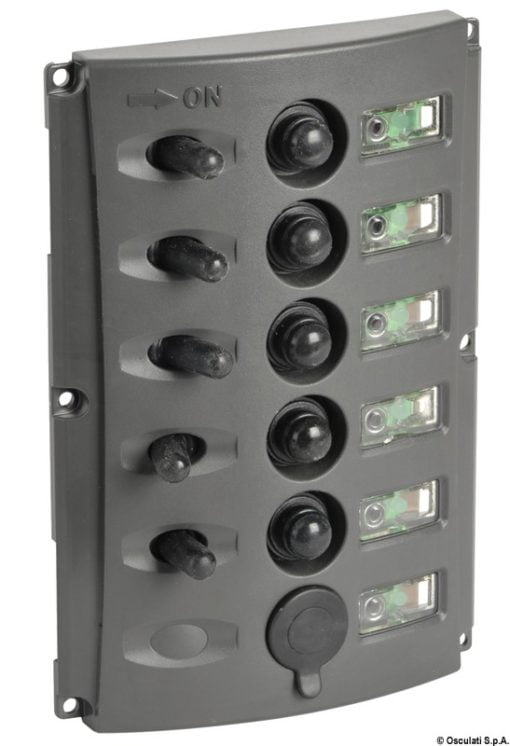 Panele elektryczne z automatycznymi bezpiecznikami i podwójną diodą LED - L. włączników 4 - Kod. 14.850.04 5