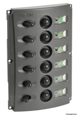 Panele elektryczne z automatycznymi bezpiecznikami i podwójną diodą LED - L. włączników 4 - Kod. 14.850.04 6
