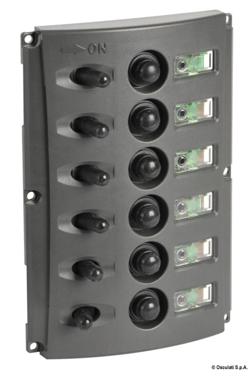 Panele elektryczne z automatycznymi bezpiecznikami i podwójną diodą LED - L. włączników 4 - Kod. 14.850.04 4