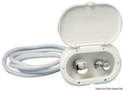 Pojemnik na prysznic Oval z mieszaczem i prysznicem uruchamianym przyciskiem Mizar - Shower box SS hose 4 m - Kod. 15.140.31 7