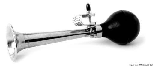 Japońska trąbka sygnałowa typu gruszka wykonana z chromowanego mosiądzu - Japanese hand pressure chromed brass horn - Kod. 21.453.01 3