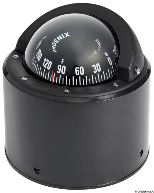 Kompas z podstawą RIVIERA Zenit 3'' (80 mm). Tarcza płaska. Kolor obudowy - czarny - Kod. 25.017.00 6