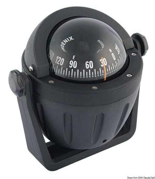 Kompas z uchwytem RIVIERA Zenit 3'' (80 mm). Typ Zwykły. Kolor obusowy - czarny - Kod. 25.015.05 3