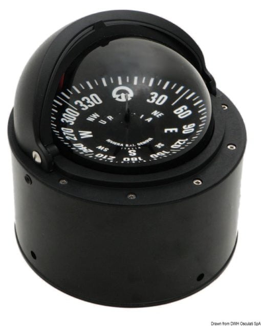 Kompas z podstawą + zasuwana pokrywa RIVIERA 4'' (100 mm). Kolor obudowy - czarny - Kod. 25.022.10 3