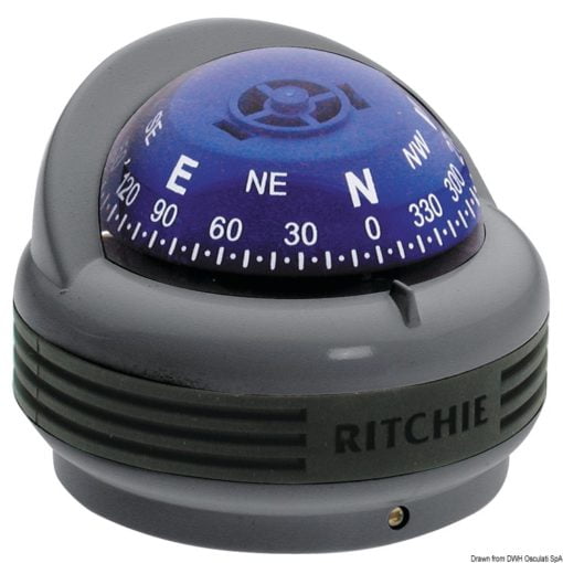 Kompasy RITCHIE Trek 2'' 1/4 (57 mm) w komplecie z oświetleniem i kompensatorami - RITCHIE Trek external compass 2“1/4 grey/blue - Kod. 25.080.13 3