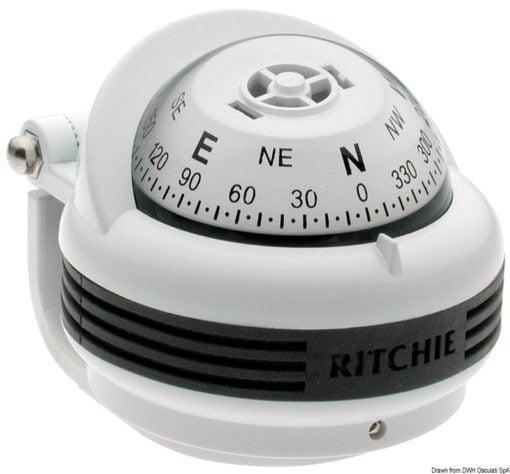 Kompasy RITCHIE Trek 2'' 1/4 (57 mm) w komplecie z oświetleniem i kompensatorami - RITCHIE Trek external compass 2“1/4 grey/blue - Kod. 25.080.13 5