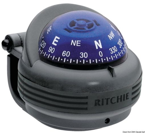 Kompasy RITCHIE Trek 2'' 1/4 (57 mm) w komplecie z oświetleniem i kompensatorami - RITCHIE Trek external compass 2“1/4 grey/blue - Kod. 25.080.13 4