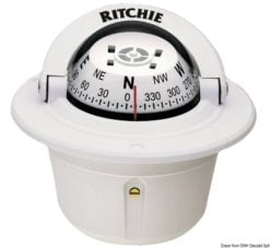 Kompasy RITCHIE Explorer 2'' 3/4 (70 mm) w komplecie z oświetleniem i kompensatorami - RITCHIE Explorer compass bracket 2“3/4 white/white - Kod. 25.081.22 16
