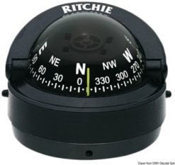 Kompasy RITCHIE Explorer 2'' 3/4 (70 mm) w komplecie z oświetleniem i kompensatorami - RITCHIE Explorer built-in compass 2“3/4 black/blac - Kod. 25.081.01 16