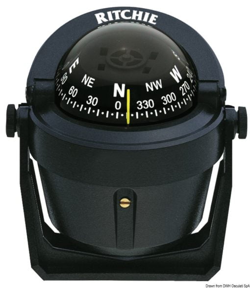 Kompasy RITCHIE Explorer 2'' 3/4 (70 mm) w komplecie z oświetleniem i kompensatorami - RITCHIE Explorer compass bracket 2“3/4 white/white - Kod. 25.081.22 5