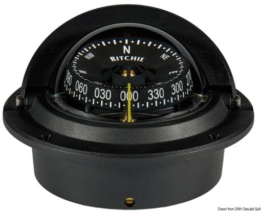 Kompasy RITCHIE Wheelmark 3'' (76 mm) - RITCHIE Wheelmark built-in compass 3“ black/black - Kod. 25.082.31 3