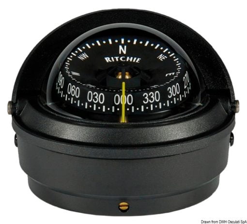 Kompasy RITCHIE Wheelmark 3'' (76 mm) - RITCHIE Wheelmark built-in compass 3“ black/black - Kod. 25.082.31 4