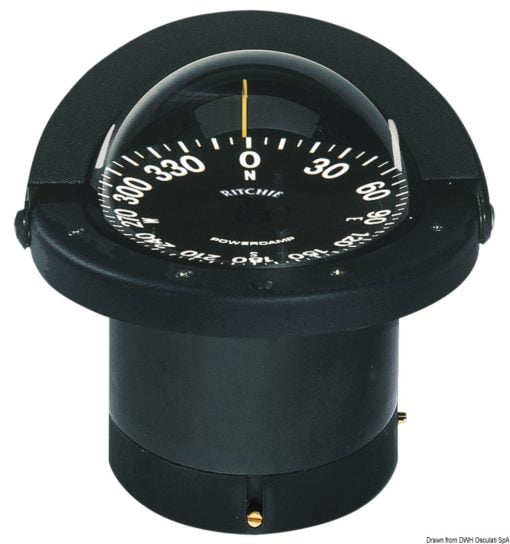 Kompasy RITCHIE Navigator 4'' 1/2 (114 mm) w komplecie z oświetleniem i kompensatorami - RITCHIE Navigator 2-dial compass 4“1/2 black/black - Kod. 25.084.31 7