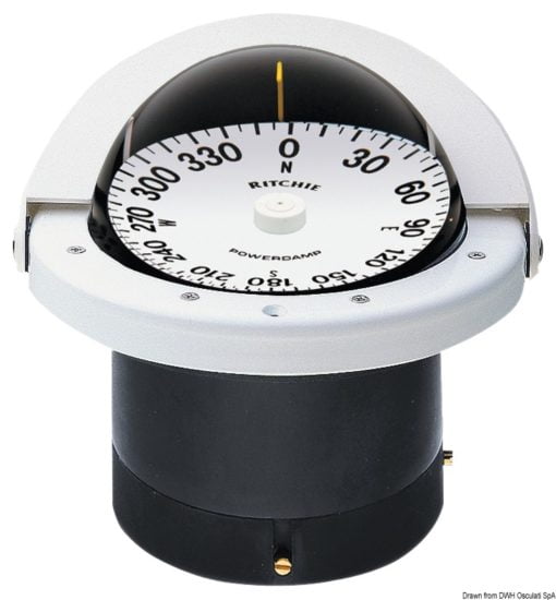Kompasy RITCHIE Navigator 4'' 1/2 (114 mm) w komplecie z oświetleniem i kompensatorami - RITCHIE Navigator built-in compass 4“1/2 whi/white - Kod. 25.084.02 3