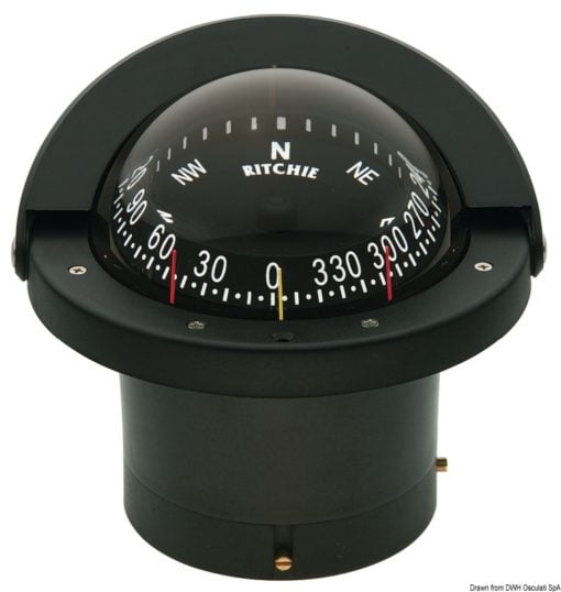 Kompasy RITCHIE Navigator 4'' 1/2 (114 mm) w komplecie z oświetleniem i kompensatorami - RITCHIE Navigator built-in compass 4“1/2 bla/black - Kod. 25.084.01 5