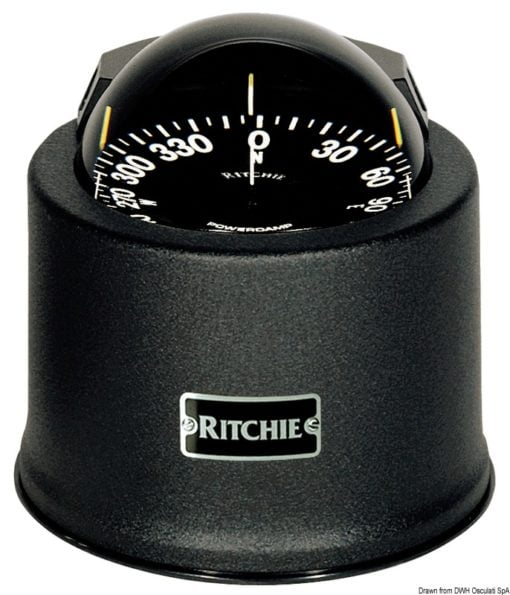 Kompasy RITCHIE Globemaster 5'' (127 mm) w komplecie z oświetleniem i kompensatorami - RITCHIE Globemaster compass w/cover 5“ black/blac - Kod. 25.085.11 3