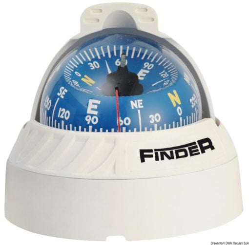 Kompasy Finder - Finder compass 2“5/8 w/bracket white/blue - Kod. 25.171.02 4