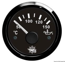 Wskaźnik temperatury oleju 50-150°C Tarcza czarna, ramka polerowana 12|24 Volt - Kod. 27.321.09 7