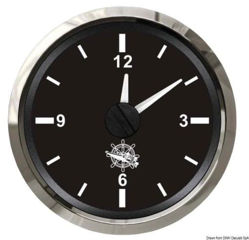Zegarek kwarcowy 12 Sati Tarcza czarna, ramka polerowana 12|24 Volt - Kod. 27.321.27 3