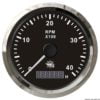 Uniwersalny licznik obrotów wraz z licznikiem godzin 0-4000 RPM Tarcza czarna, ramka polerowana 12|24 Volt - Kod. 27.326.02 2