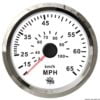 Prędkościomierz z rurką Pitot (ciśnieniowy) 0-55 MPH Tarcza biała, ramka polerowana 12|24 Volt - Kod. 27.327.09 2