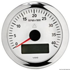 Liczniki obrotów Skala 4000 RPM Input: W, IND, DDEC, HALL, 1- tarcza: czarna Volt 12|24 - Kod. 27.580.01 45
