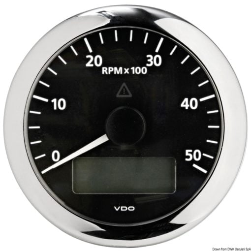 Liczniki obrotów Skala 4000 RPM Input: W, IND, DDEC, HALL, 1- tarcza: czarna Volt 12|24 - Kod. 27.580.01 18