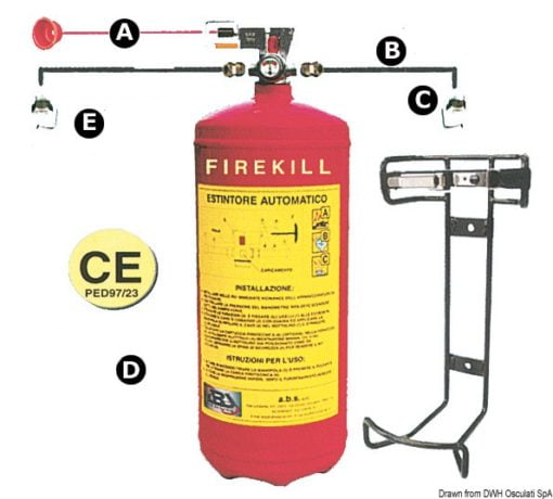 Automatyczny system gaśniczy homologowany RINA - Firekill extinguishing system pressure gauge 12 kg - Kod. 31.519.22 3