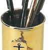 Pojemnik na długopisy OLD MARINA - Pen holder polished brass w/decoration - Kod. 32.021.95 2