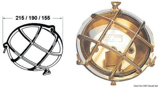 Okrągła lampa OLD MARINA z ozdobną kratką ochronną - Round turtle lamp 190 mm - Kod. 32.229.00 3