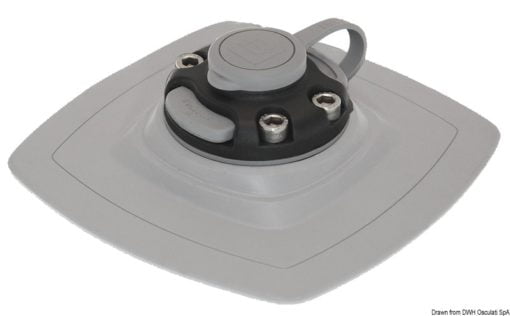 Anschluss mit flexiblem PVC-Sockel 140x140 mm (für Schlauchboote) - Sockel grau, Anschluss schwarz - Kod. 34.303.09 3